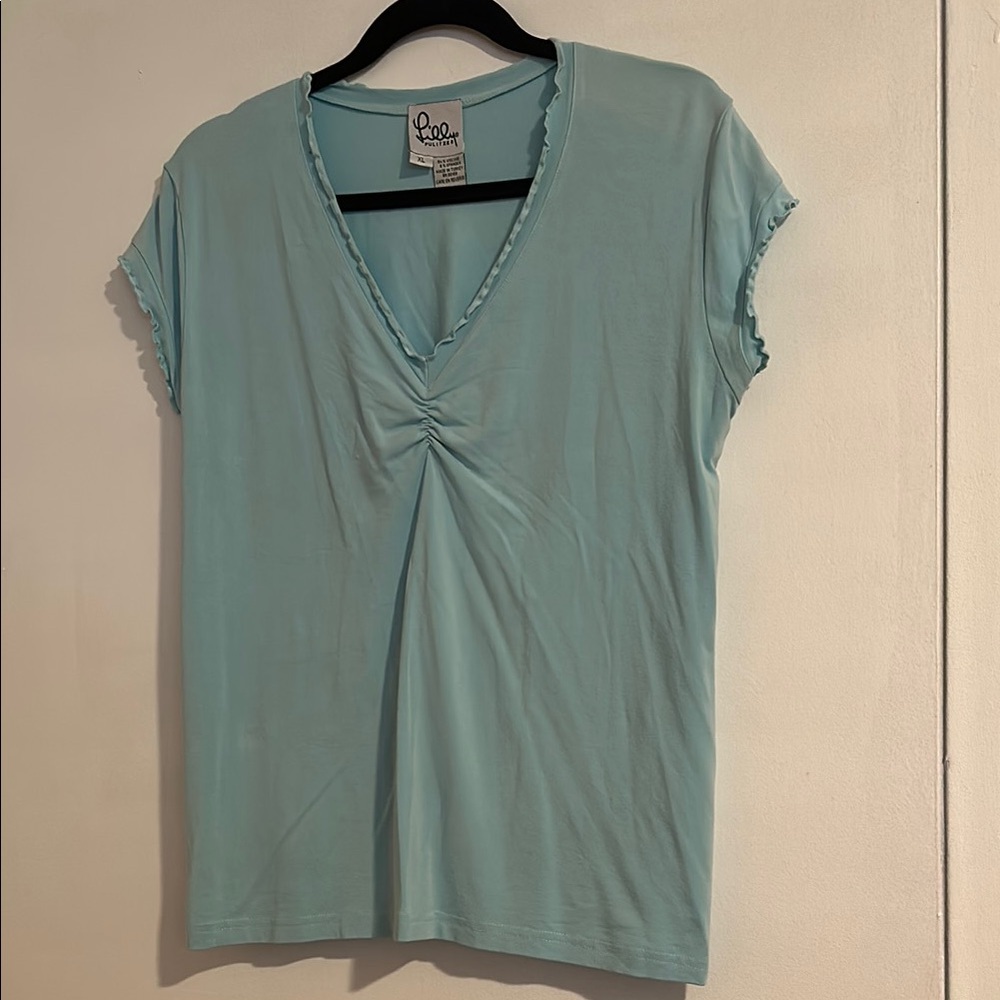 Lilly Pulitzer vintage light green v-neck Top